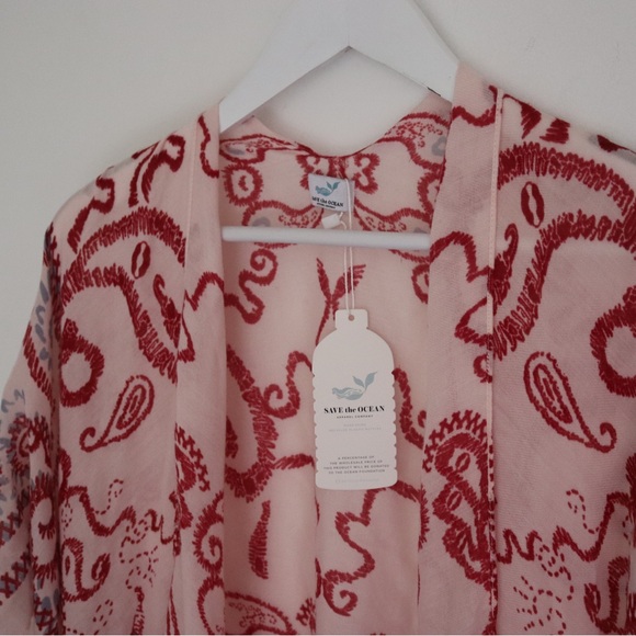 Save the Ocean Apparel Paisley Print Shawl One Size - Picture 3 of 5